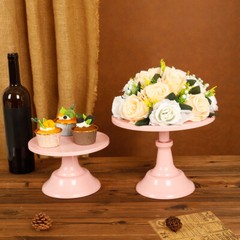 Round Cake Stand Metal Iron Pedestal Dessert Holder Wedding Party Rack Display