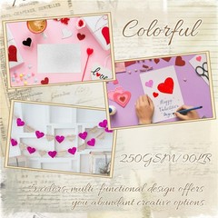 20 Sheets Valentine’s 8.5×11 inches, Silver / Red / Pink / Rose / Purple