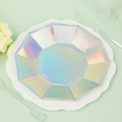 25 Iridescent 7″ Salad Paper Plates Party Disposable Wedding Tableware