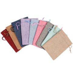 25/50/100 Burlap Bags Linen Jewelry Pouches Jute Hessian Gift Bag Wedding Favor