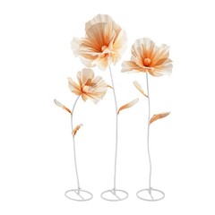 Giant Artificial Flower Decoration For Wedding Background Freestanding Set Of 3