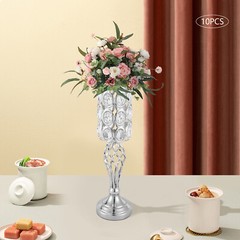 10PCS Silver Vases Wedding Centerpieces Flower Stand Table Decor Flower Vase