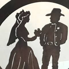 Laser Cut Steel Cake Top, Western Love, Cowboy Bride and Groom