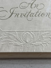 BRIDAL WEDDING SHOWER PARTY INVITATION Embossed Ambassador Hallmark Vintage Gold