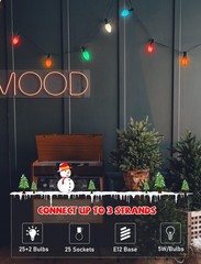 C7 Christmas Lights Outdoor, 25Ft Vintage Christmas String Lights with 27 Mul…