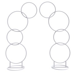 2pcs A set Round Wedding Arch Backdrop Rings Loops Flower Balloon Lawn Row Stand