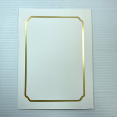 Gold Foil Program Wedding Invitation Card W Picture Photo Corner Cutout Top Fold