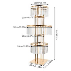 Tall Crystal Flower Vase Metal Flower Stand Wedding Decoration Bling Centerpiece