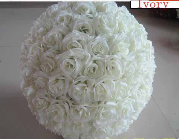 IVORY Rose Flower Ball Wedding decoratin Ball Kissing Ball 11-12 inch USA Seller