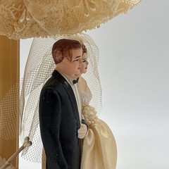 VTG 1959 Wedding Cake Topper; Bride & Groom Coast Novelty Manufacturing Co. USA!