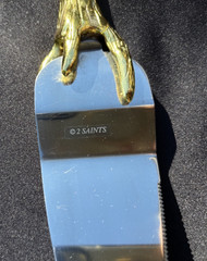 2 Saints Stainless Steel Cake/Pie Cutter and Server Gold Colored Branch Handle