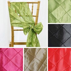 20 PINTUCK TAFFETA CHAIR SASHES Ties Bows Wedding Party Ceremony Decorations