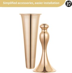 Gold Tall Centerpiece Table: 21.9″ Trumpet Vases for Wedding Metal Flower Stand