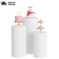 Elegant Set of 3 Spandex Cylinder Stand Covers for Effortless Party Decor