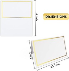 Evaster Place Cards Pack of 100 Premium Tent Name Place Cards for Table Setting