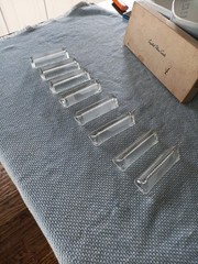 Vintage Crystal Place Card Holders Set of 8 in Original Box. See photos