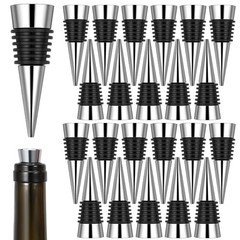 25 Pieces Wine Bottle Stopper Set Kit Reusable Decorative small, Silver