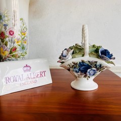 Royal Albert Moonlight Rose Porcelain Flower Basket – England Bone China