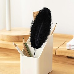 Elegant Black Feather Ballpoint Pen for Wedding Signing – Lightweight & Stylish