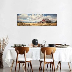 Country Old Barn Wall Art Rustic Farmhouse Landscape Pictures for Living Room…