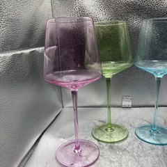 Physkoa Colored Wine Glasses Set 4 16OZ Colorful Wine Glass With Tall Long St…