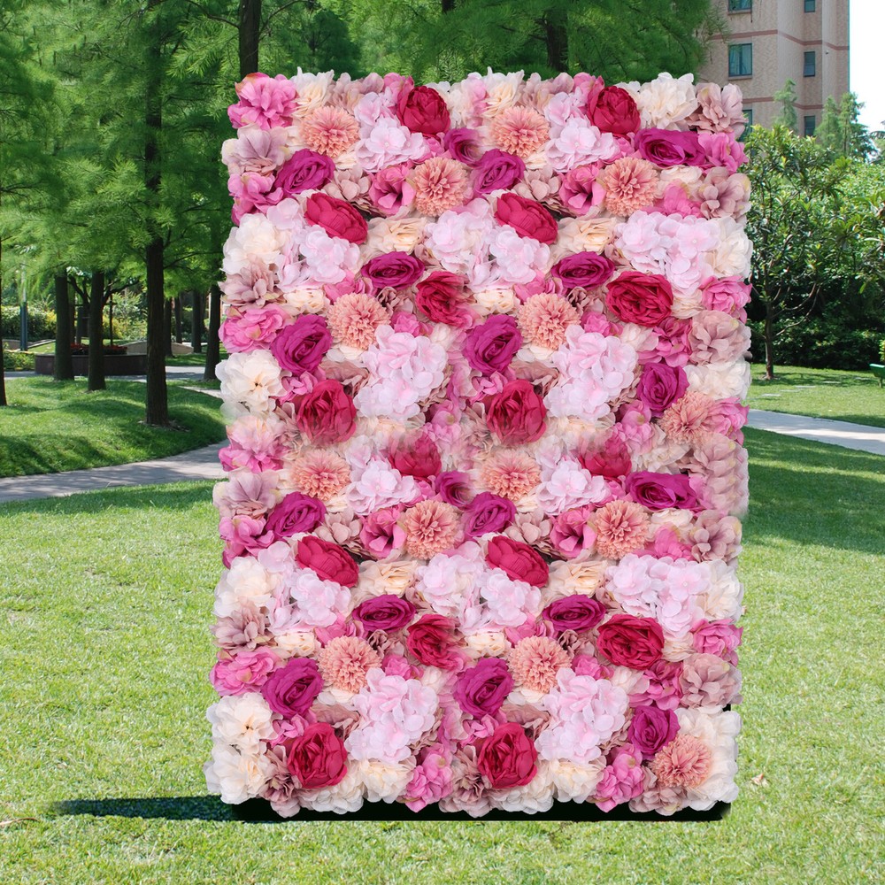 6Pcs Artificial Flower Wall Panel Wedding Backdrop Event Party Flower Wall Panel
