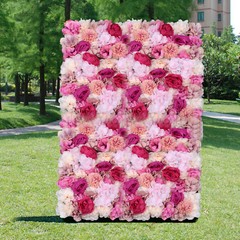 6Pcs Flower Wall Panel Floral Backdrop Wedding Party Home Artificial Flower Deco