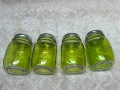 Country Cottage Glass Jars Vase Green Pint Size Centerpiece Wedding Décor