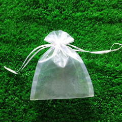 100 Premium Sheer Organza Bags, White Wedding Favor Bags with Drawstring, 5X7