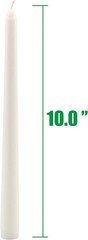 Stonebriar Tall 10″ White Unscented Dripless 10 Count Taper 10-Pack,