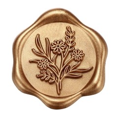 Yoption Wild Flowers Wax Seal Stickers, 50 Pack Antique Gold Wax Seal Sticker…