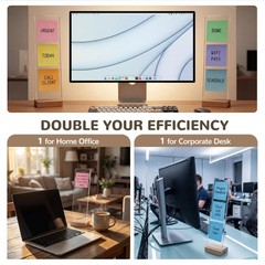 Kaulipoa 2-Pack Monitor Memo Board & Sticky 12.2 inches x 3 inches, White