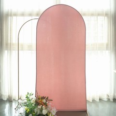 7 ft DUSTY ROSE Matte Fitted Spandex Round Top Arch Backdrop STAND COVER Party
