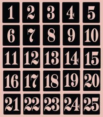 Wedding Table Numbers 1-10,15, 20, or 25 Vinyl Sticker Decals Squares (a)