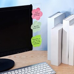 Zonon 4 Pieces Monitor Memo Board, 28.8 x 7.8 cm or 11.3 x 3 inches, Clear
