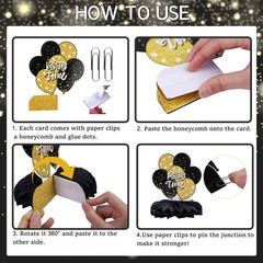 Refavor 9Pcs 60th Birthday Party Decorations – Black Gold