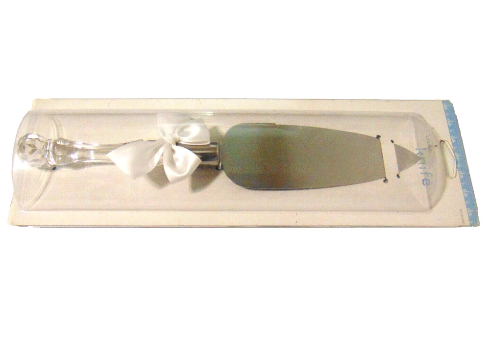 Wedding Cake Server 11″ Stainless Steel Clear Acrylic Handle White Bow Target
