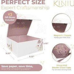 3-Pack Bridesmaid Gift Boxes with Lid Collapsible 9.25″x9.25″x3.75″ Present Box