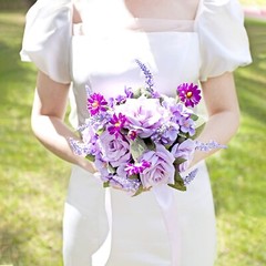 Lavender Purple Wedding Bouquet for Bride Bridesmaids and Matching Boutonnier…