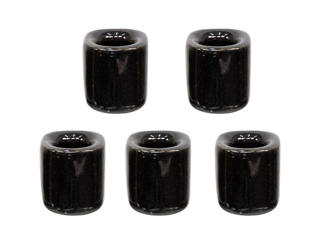 Clarity & Muse 5 Pcs Ceramic Chime Candle Holder Set – Black