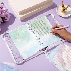 100 Sheets Marble A5 Refills Papers for Planner Insert Binder, 120GSM Thick Colo