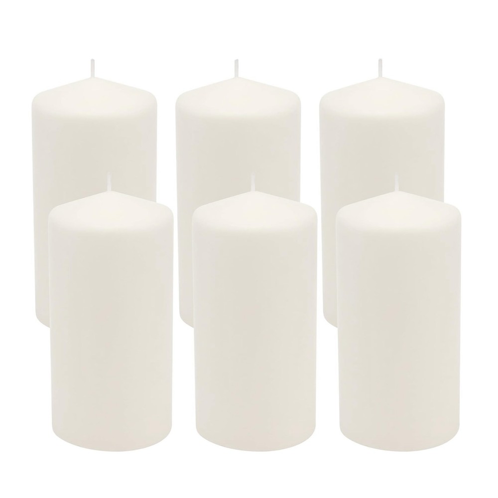 Stonebriar Unscented White Tall Pillar Candles 65 Hour Burning Candle Pillars