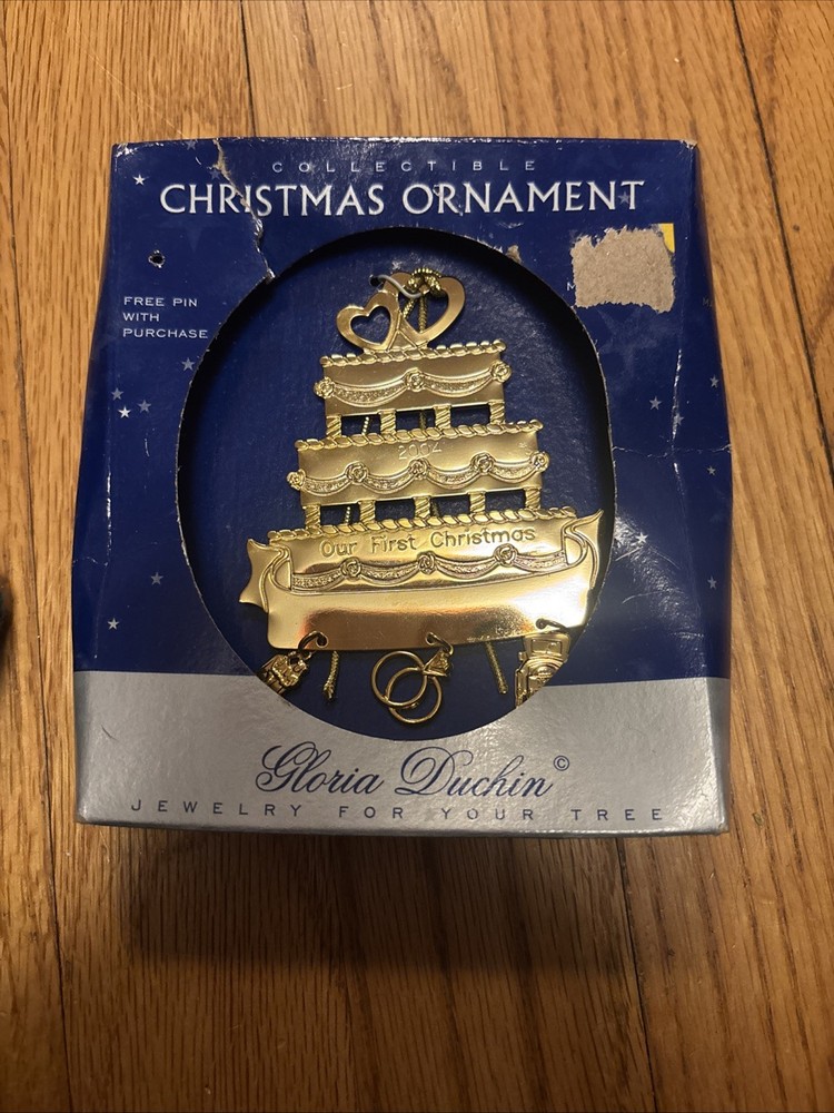 Wedding Cake Christmas Holiday Ornament Gloria Duchin Married New