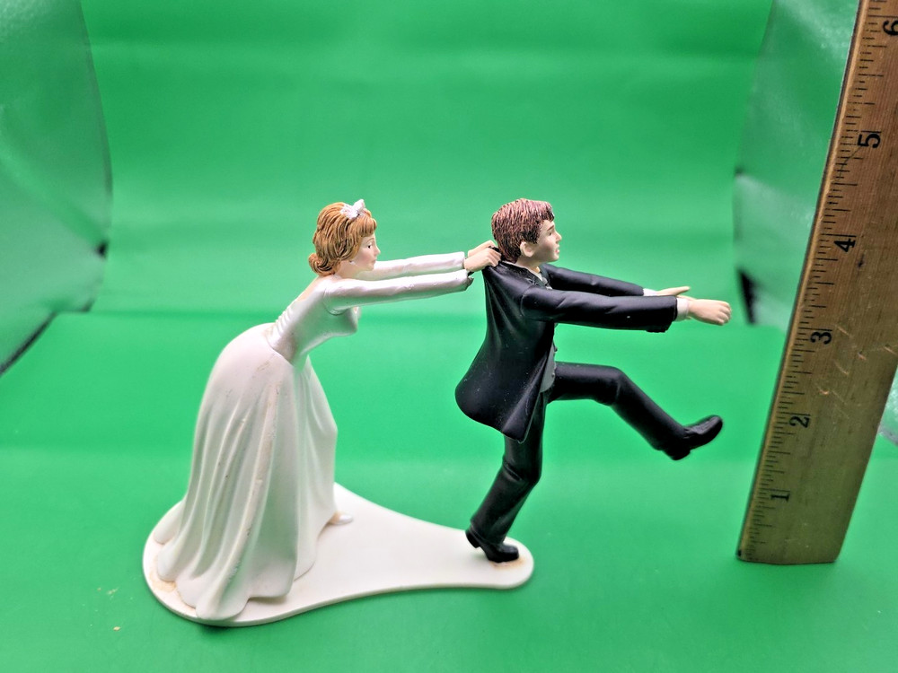 Humorous Wedding Figurine Cake Topper Reluctant Groom