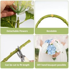 pcs Hydrangea，Artificial Hydrangea Flowers，Latex Real Touch 3 Blue