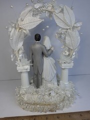 Vintage 1990’s Wilton Cake Topper GRAY SUIT Dark /Light Hair Designer series