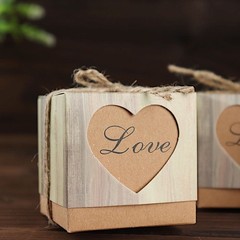 25 NATURAL FAVOR BOXES Rustic Wooden Design Party Gift Holders Wedding Supplies
