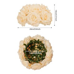 Artificial Flower Ball 10 Pcs Champagne Diamond Rose Pearl Wedding Centerpiece