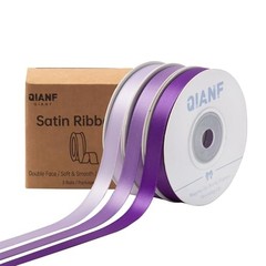 Purple Double Face Satin Ribbon 3/8 Inch x 45 3/8 Inch x 45 Yd Assorted Purple