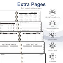 Planner 2026-2027, Weekly and Monthly 6.3″x8.5″(Jul 2026-Jun 2027) A-Black